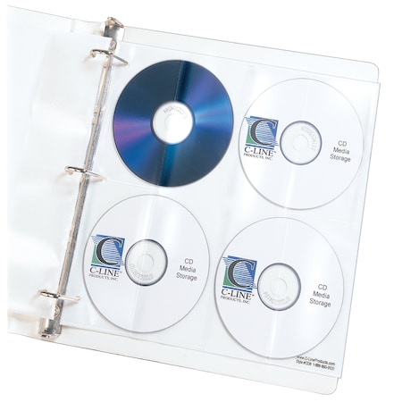 Deluxe CD Ring Binder Storage Pages, Standard, Stores 8 CDs, 5PK Set Of 5 PK, 25PK